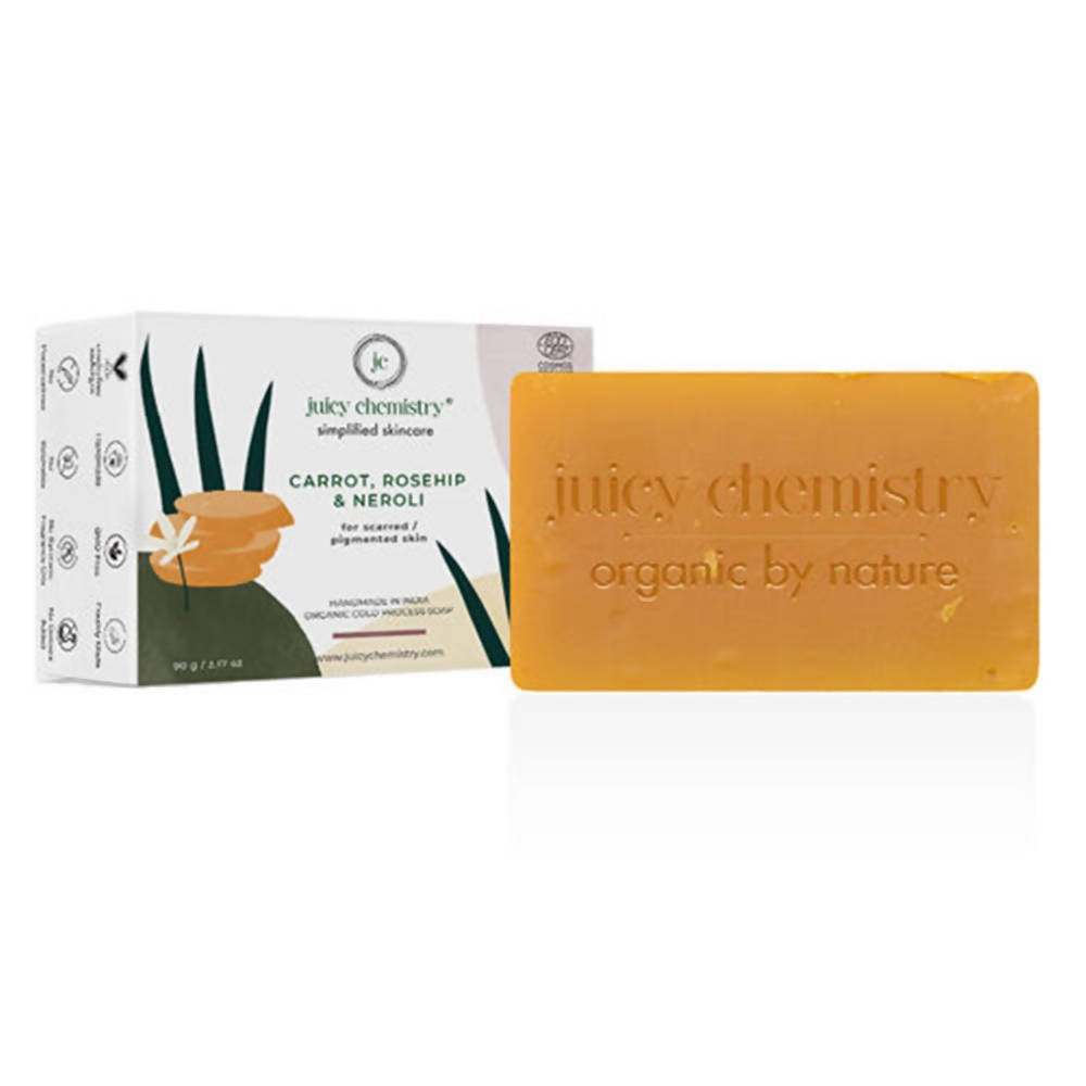 Juicy Chemistry Carrot , Rosehip & Neroli Soap For Scarred | Grocsy