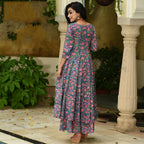 PartyWear Designer Blue and Pink Pure Maslin Palazzo Suit - Anbazaar | Grocsy