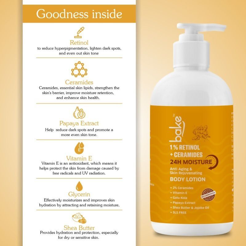 Bake 1% Retinol & Ceramides Body Lotion | Grocsy