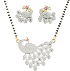 AanyaCentric Ad Short Mangalsutra Set Pendant with Earrings Golden | Grocsy