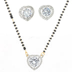 AanyaCentric Ad Short Mangalsutra Set Pendant with Earrings Golden | Grocsy