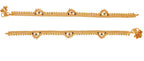 AanyaCentric Gold-Polished White Metal Payal Indian Traditional Ethnic Fashion Imitation Jewellery Foot Chain | Grocsy