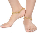 AanyaCentric Gold-Polished White Metal Payal Indian Traditional Ethnic Fashion Imitation Jewellery Foot Chain | Grocsy