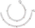 AanyaCentric Silver Plated White Metal Payal Indian Traditional Ethnic Fashion Imitation Jewellery Foot Chain | Grocsy