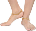 AanyaCentric Gold-Polished White Metal Payal Indian Traditional Ethnic Fashion Imitation Jewellery Foot Chain | Grocsy