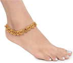 AanyaCentric Gold-Polished White Metal Payal Indian Traditional Ethnic Fashion Imitation Jewellery Foot Chain | Grocsy