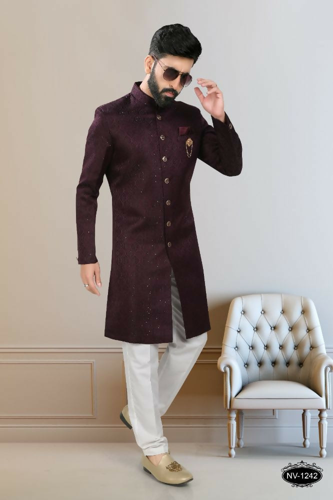 Joban Fashion Men's Wine TR Kurta with Pyjama | Grocsy