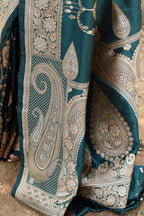 Joban Fashion Green Banarasi Soft Pure Handloom Banarasi Silk Saree | Grocsy