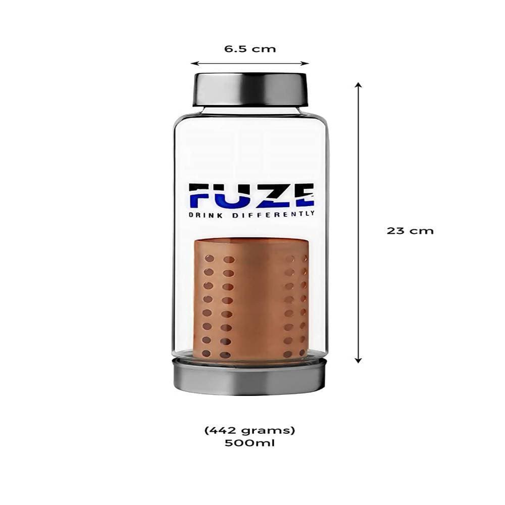 Fuze Glass Bottle With Pure Copper Filter | Grocsy