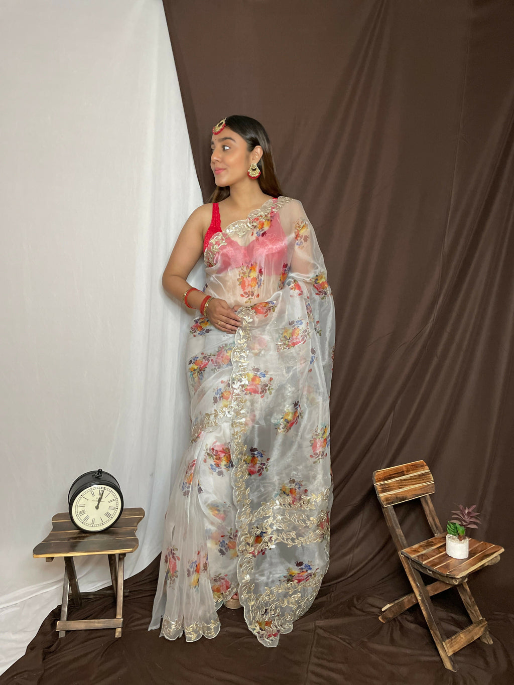 Vamsee Yashodha Yellow Organza Saree | Grocsy