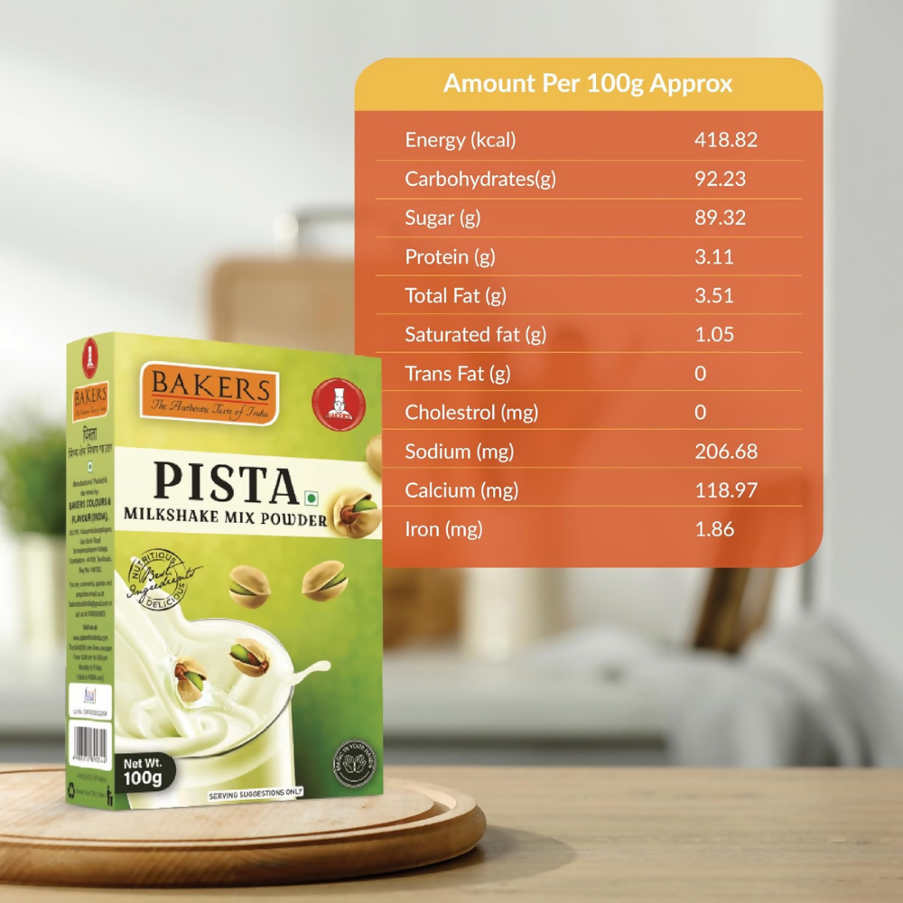 BAKERS Milk Shake Mix Powder - Pista Flavor | Grocsy