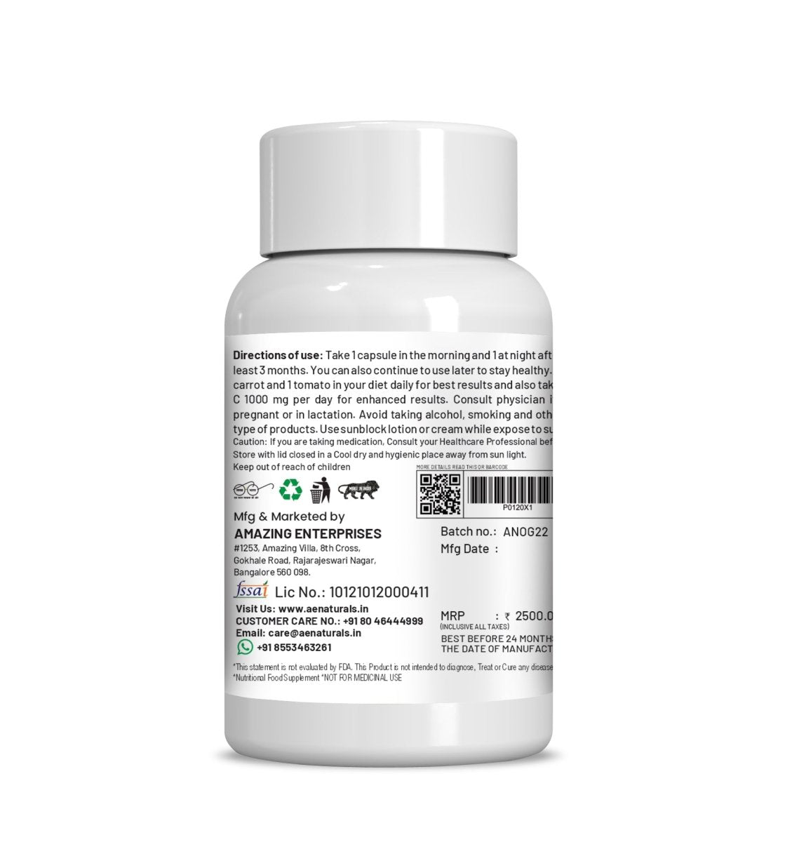 Ae Naturals Nano Gluta Skin Brightening Capsules | Grocsy