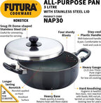 Hawkins Futura Non-stick All-Purpose Pan Handi 3 L with Lid (NAP30) | Grocsy