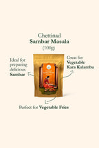 Narchuvai Foods Chettinad Combo (Chettinad Sambar Masala + Karaikudi Curry Masala + Dindigul  Biryani Masala) | Grocsy