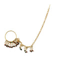 Gold-Polished Alloy Traditional Multi Colour Nath - The Pari | Grocsy