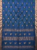 Navy Bandhani Uppada Silk Handloom Saree with Nilambari Buta Design - Global Threads | Grocsy