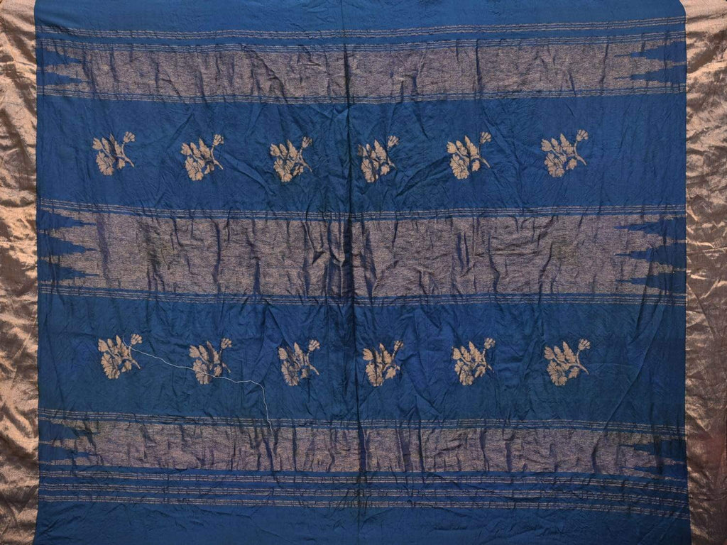 Navy Bandhani Uppada Silk Handloom Saree with Nilambari Buta Design - Global Threads | Grocsy