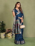 Anaita Navy Paithani Gala Silk Saree With Blouse | Grocsy