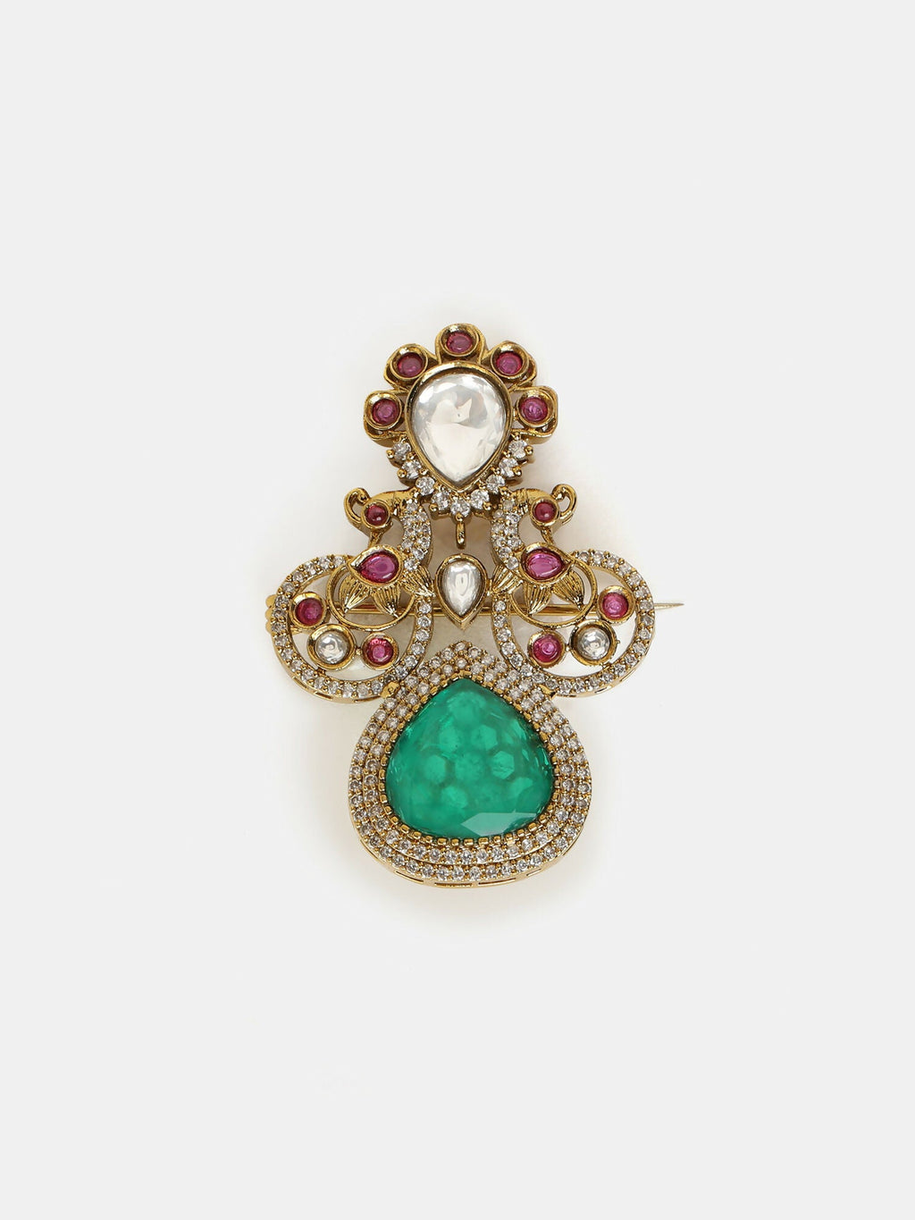 Ruby Raang Green Mosaic Brooch | Grocsy