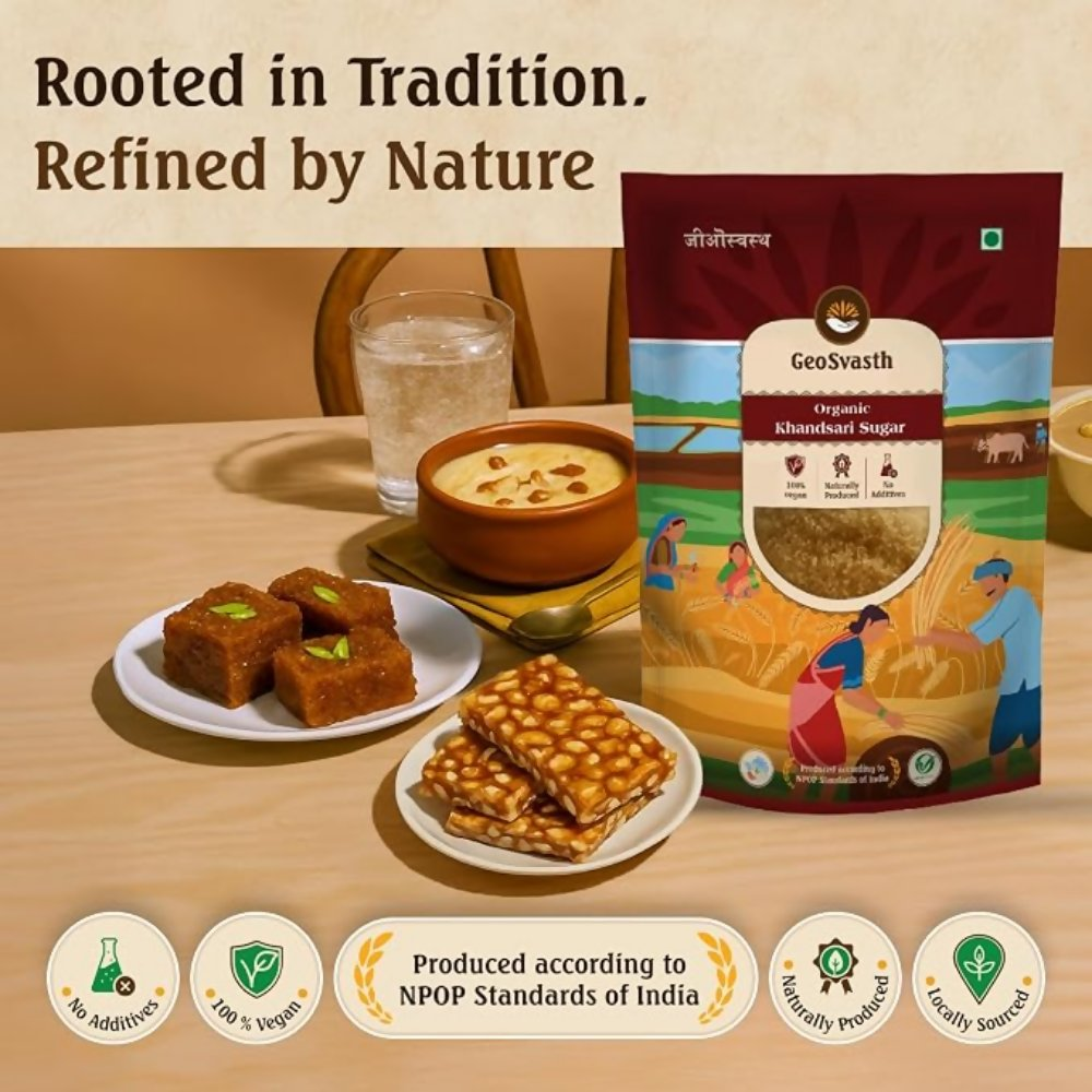 Geosvasth Organic Khandsari Sugar | Grocsy