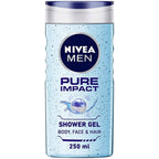 Nivea Men Pure Impact Shower Gel For Body, Face & Hair | Grocsy