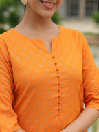 Aramya A-line Soft Cotton Floral Print Women's Kurta - Yellow | Grocsy
