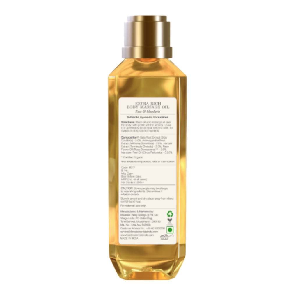 Forest Essentials Extra Rich Almond Body Massage Oil Rose & Mandarin | Grocsy