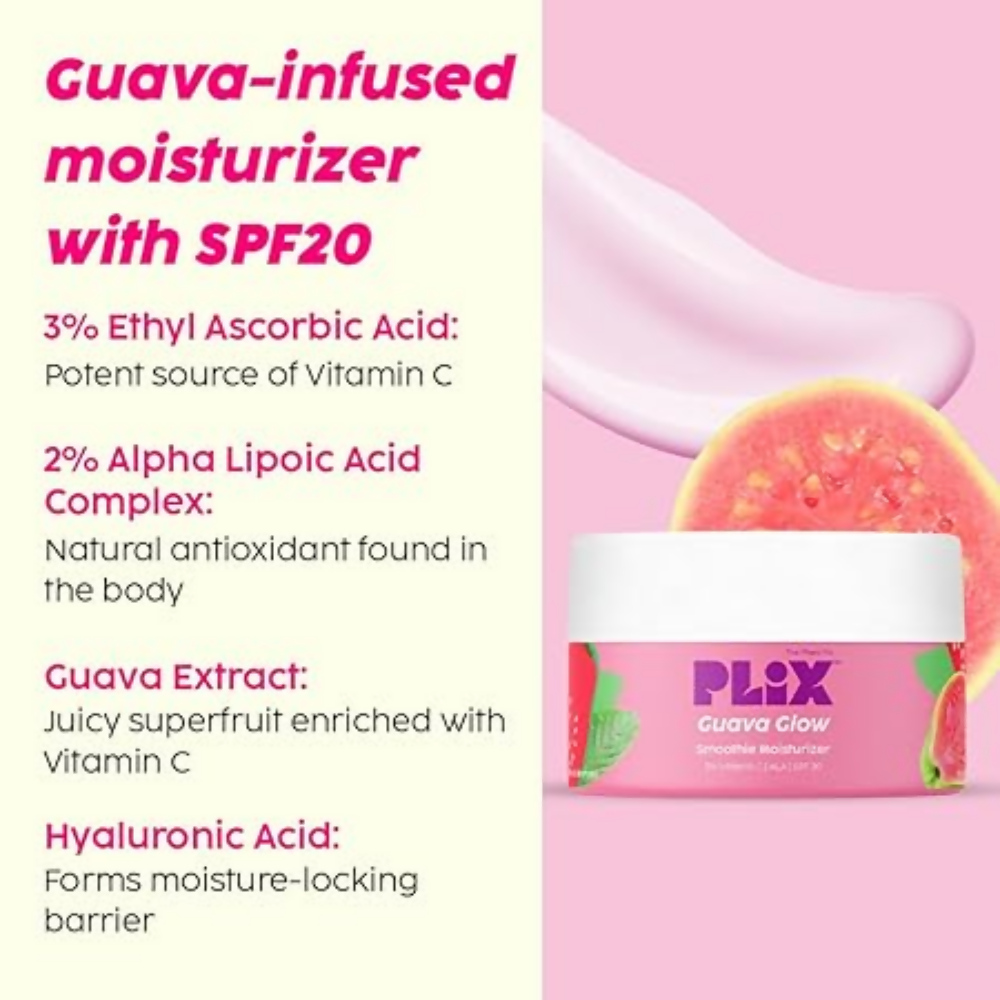 PLIX The Plant Fix Guava Glowy Kit With 24K Gold Dewy Serum & SPF 20 Moisturizer | Grocsy