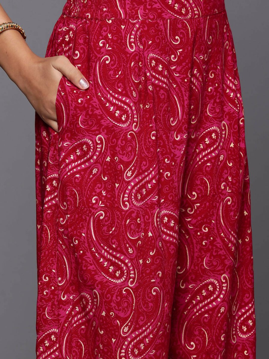 Ahalyaa Women's Traditional wear Kurta Set - Red | Grocsy