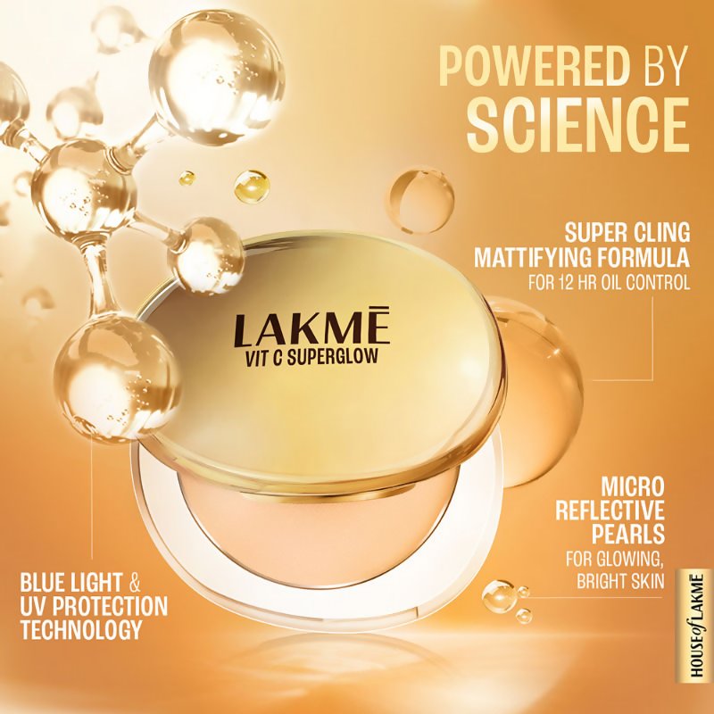 Lakme Vitamin C Superglow Skin Perfecting Compact with 1 % Vit C - Ivory | Grocsy