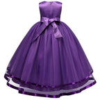 Asmaani Baby Girl's Purple-Color Satin A-Line Maxi Full Length Dress (AS-DRESS-22066 | Grocsy