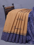 Chikoo Colored Block Print Pure Mulmul Cotton By Gayathri Reddy Designer Studio | Grocsy