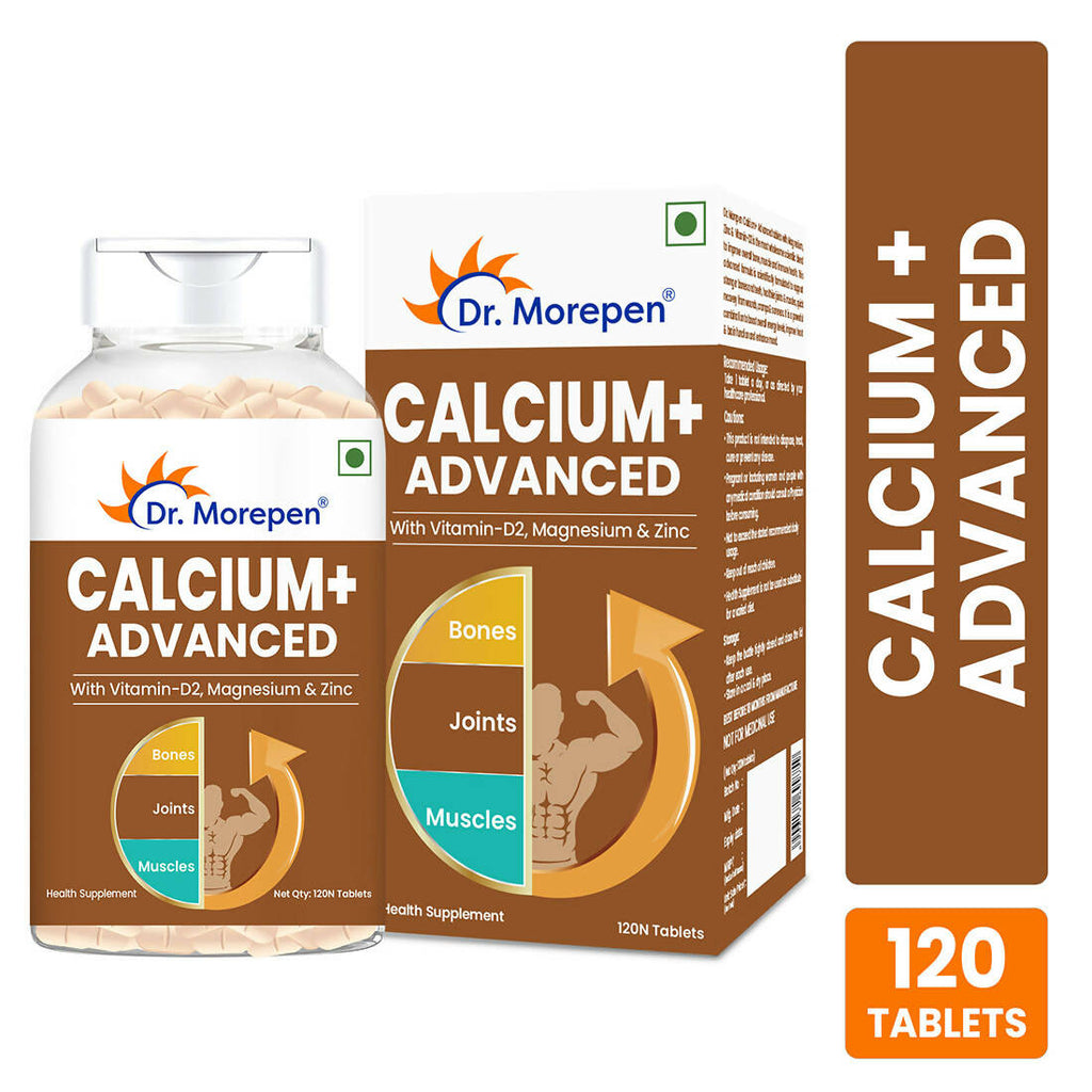 Dr. Morepen Calcium+ Advanced Tablets with Vitamin - D2, Magnesium & Zinc | Grocsy