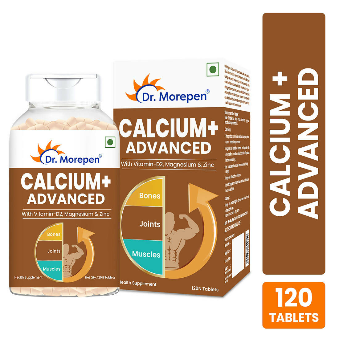 Dr. Morepen Calcium+ Advanced Tablets with Vitamin - D2, Magnesium & Zinc | Grocsy