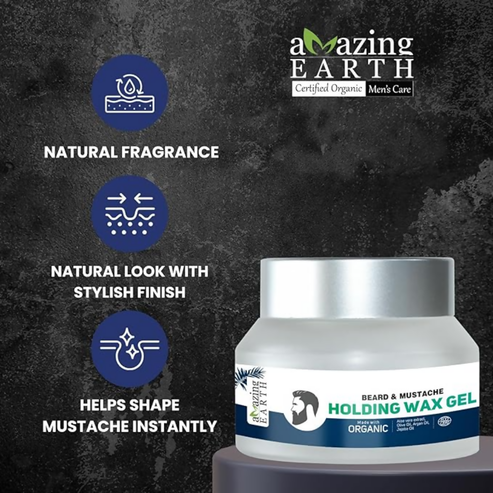 Amazing Earth Certified Organic Beard & Mustache Holding Wax Gel | Grocsy