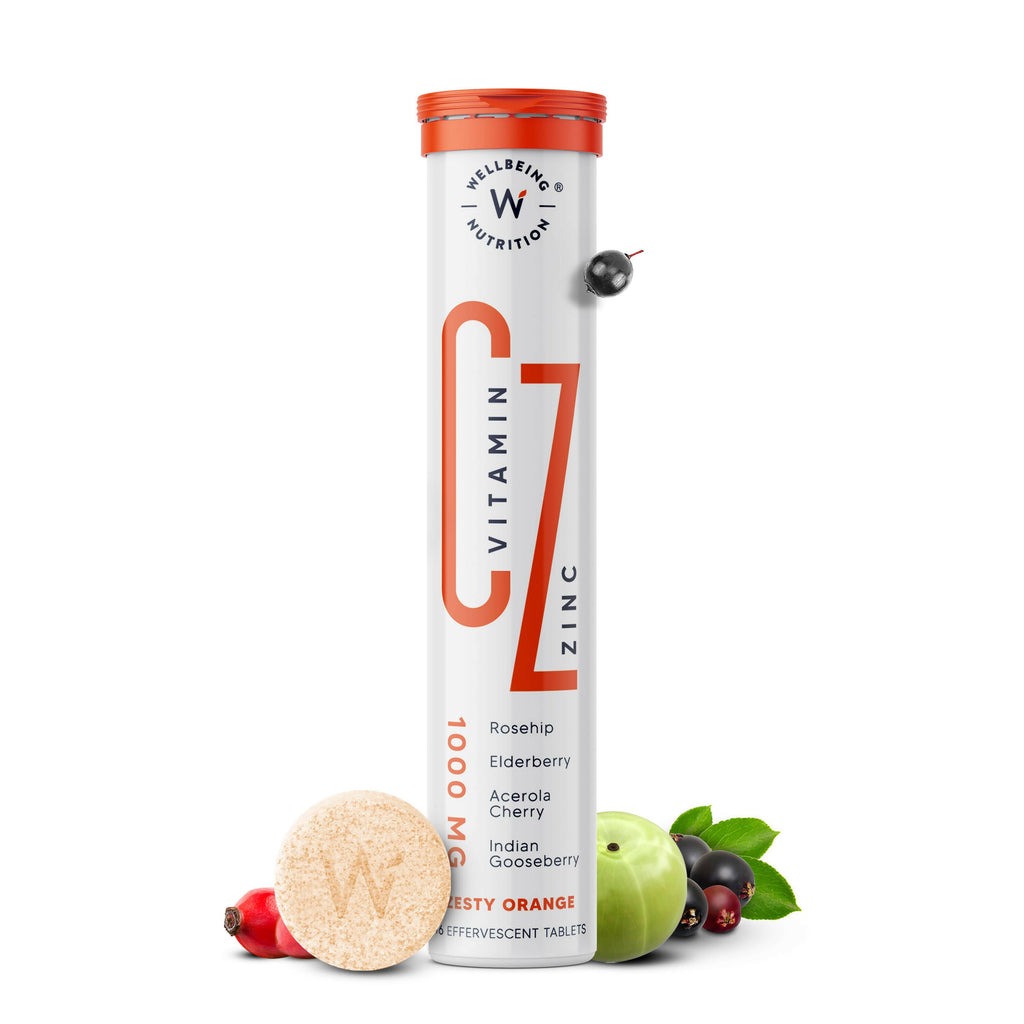 Wellbeing Nutrition Organic Vitamin C + Zinc Effervescent Tablets | Grocsy