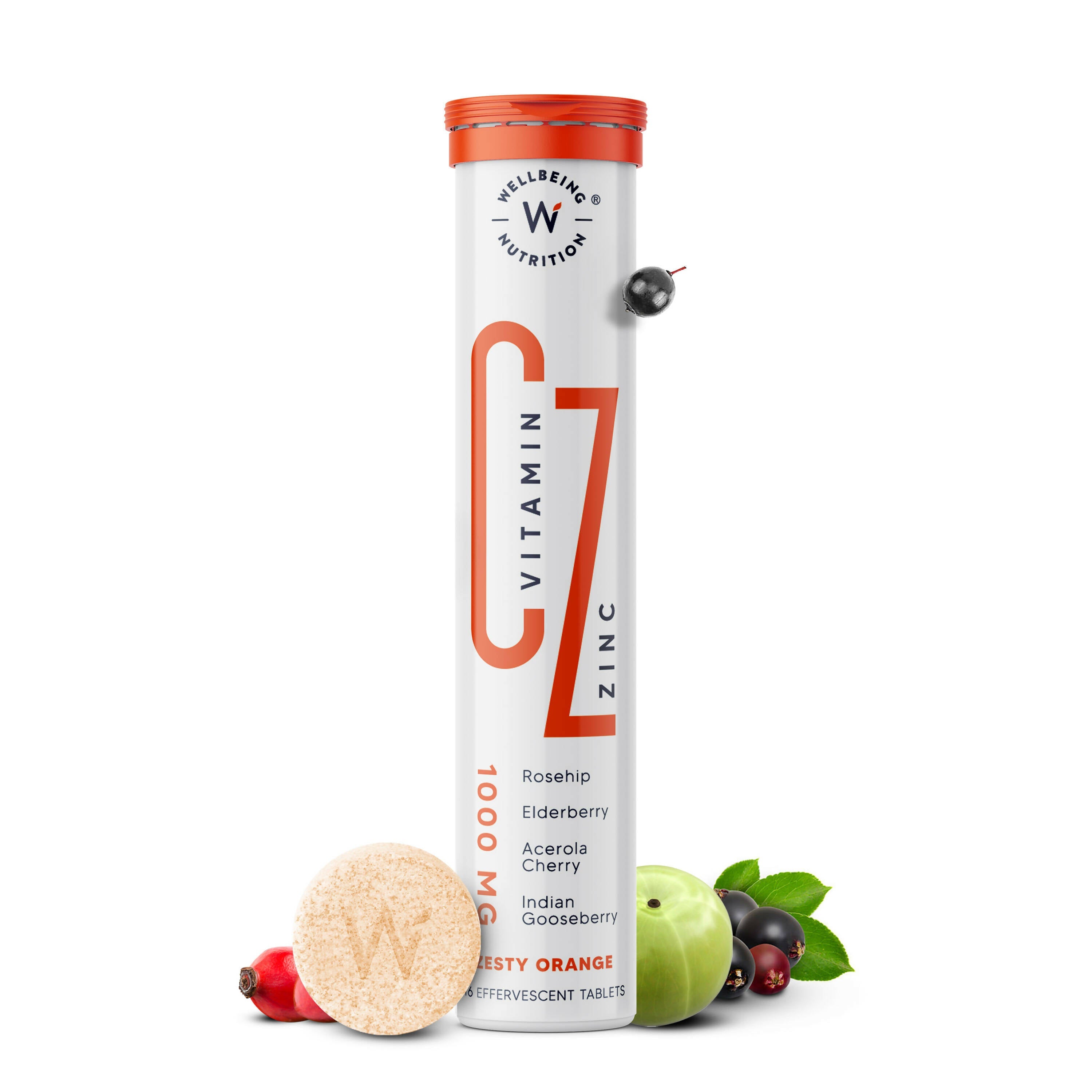 Wellbeing Nutrition Organic Vitamin C + Zinc Effervescent Tablets | Grocsy
