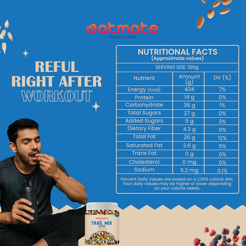 Eatmate Absolute Healthy Dry Fruits and seedMix Premium Trail Mix | Grocsy
