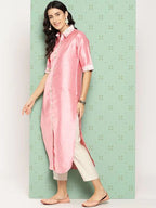 Ahalyaa Women's Traditional wear Kurta - Pink | Grocsy