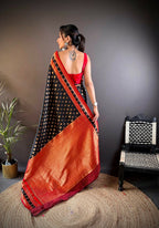 Joban Fashion Red Butti Banarasi Silk Sarees | Grocsy