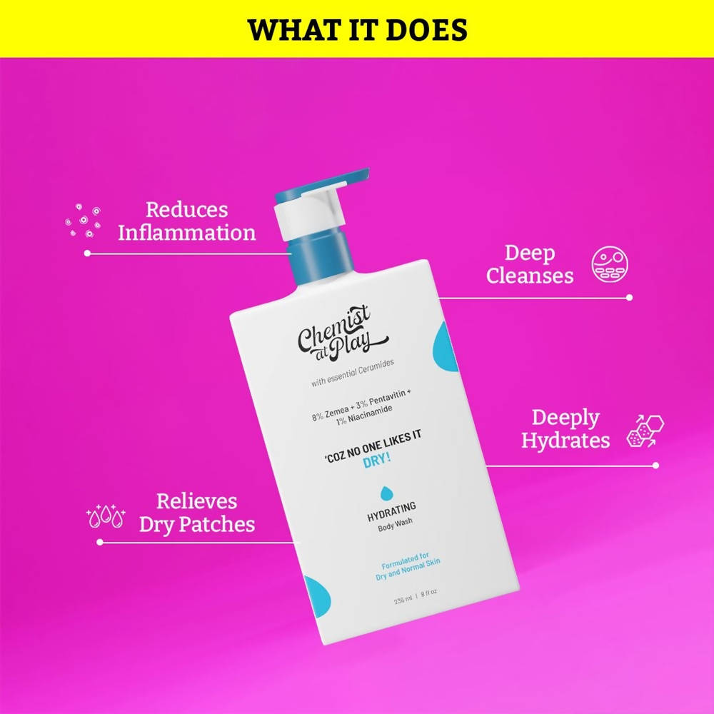 Chemist At Play Hydrating Body Wash with Hyaluronic Acid & Coconut Oil for Intense Hydration | Grocsy