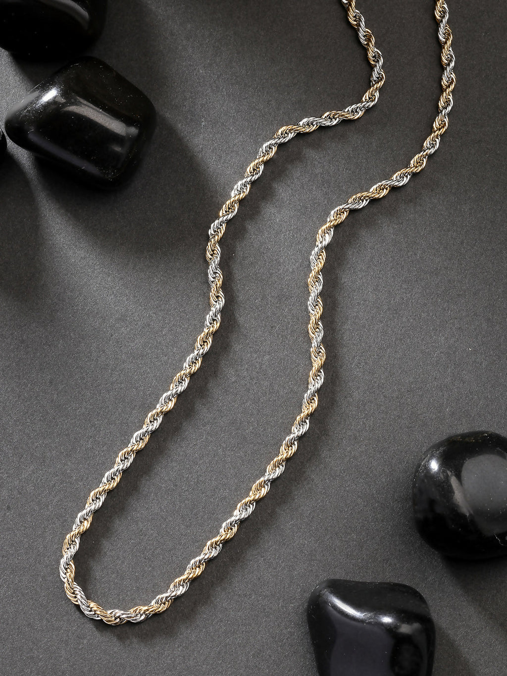 NVR Men's Rhodium-Plated Stainless Steel Chain | Grocsy