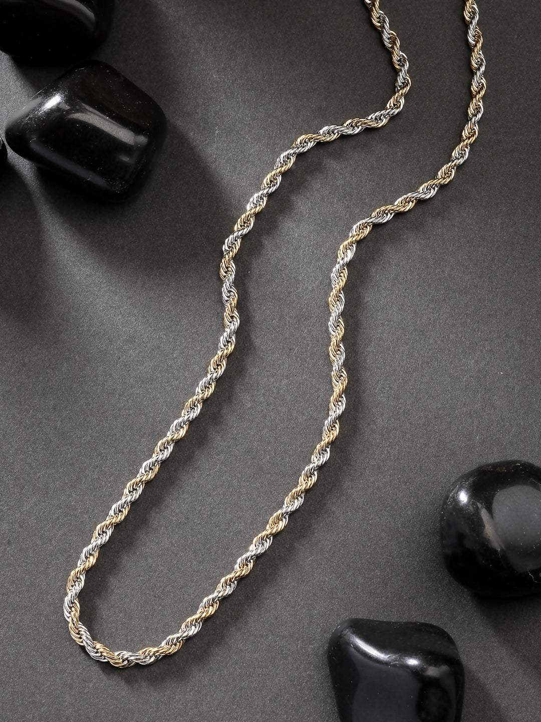 NVR Men's Rhodium-Plated Stainless Steel Chain | Grocsy