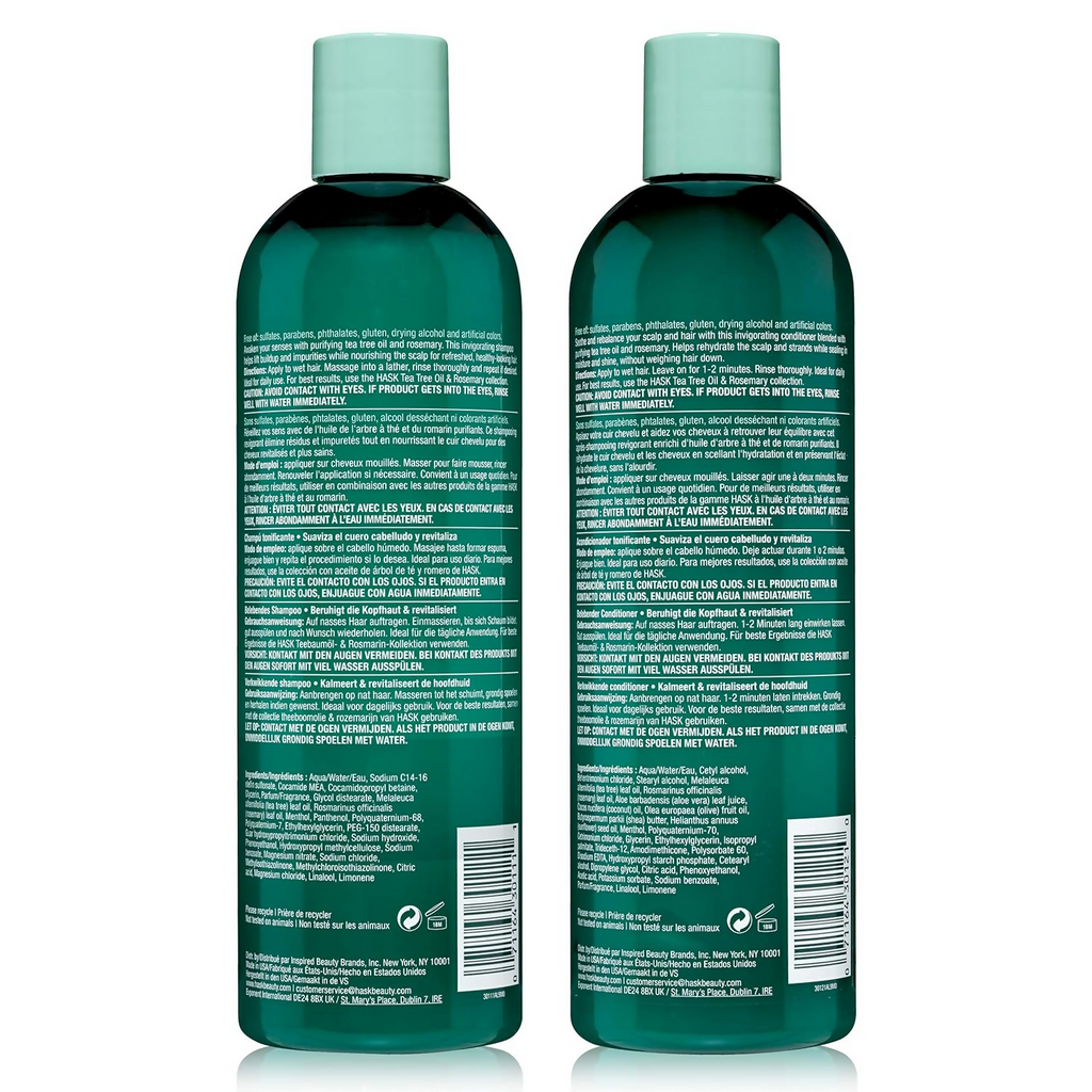 HASK Tea Tree Oil & Rosemary Invigorating Shampoo And Conditioner | Grocsy