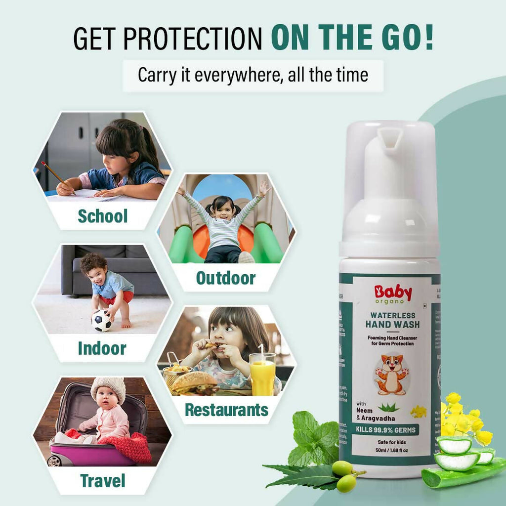 Babyorgano Non Alcoholic Foam Based Waterless Hand Wash for Kids | Grocsy