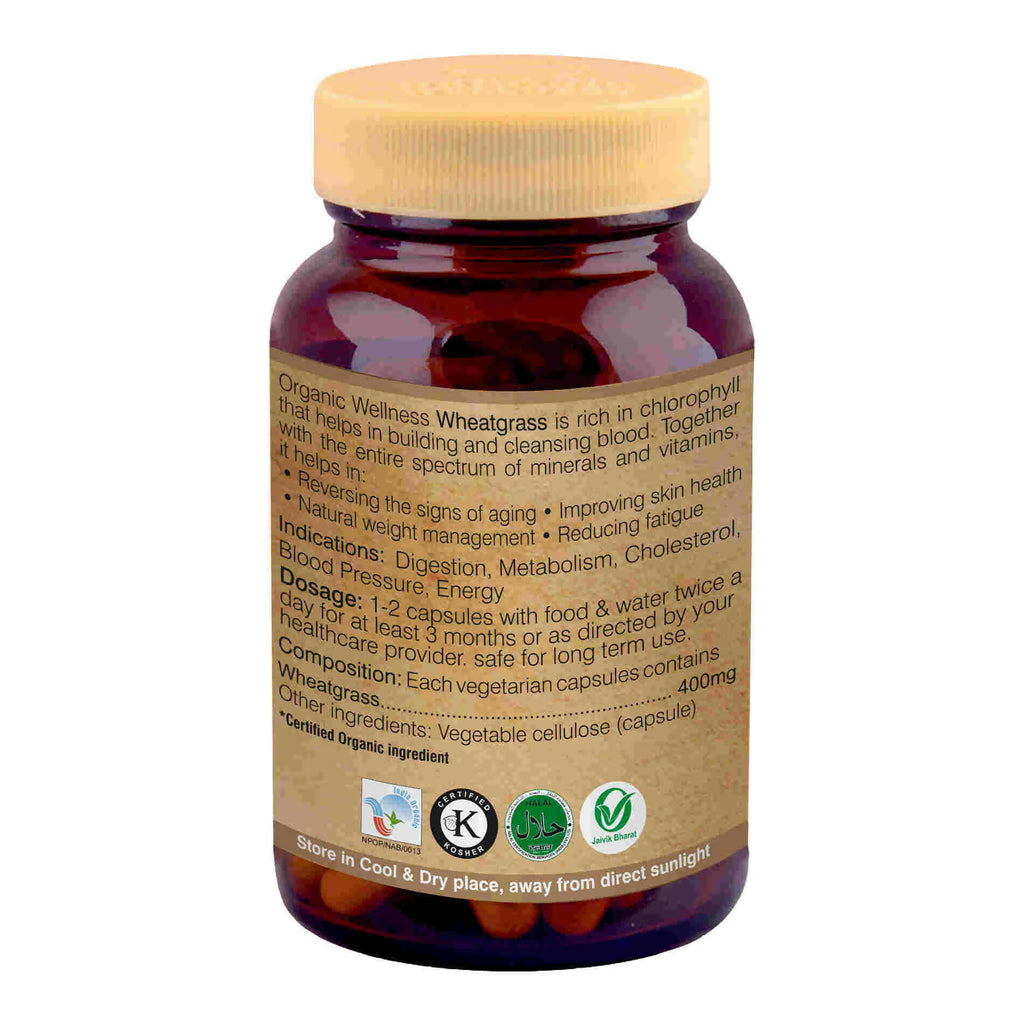 Organic Wellness Wheat Grass Capsules | Grocsy