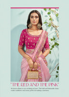 Light Pink Organza Texture Saree With Unstitched Blouse Piece - Norita Ikshita | Grocsy