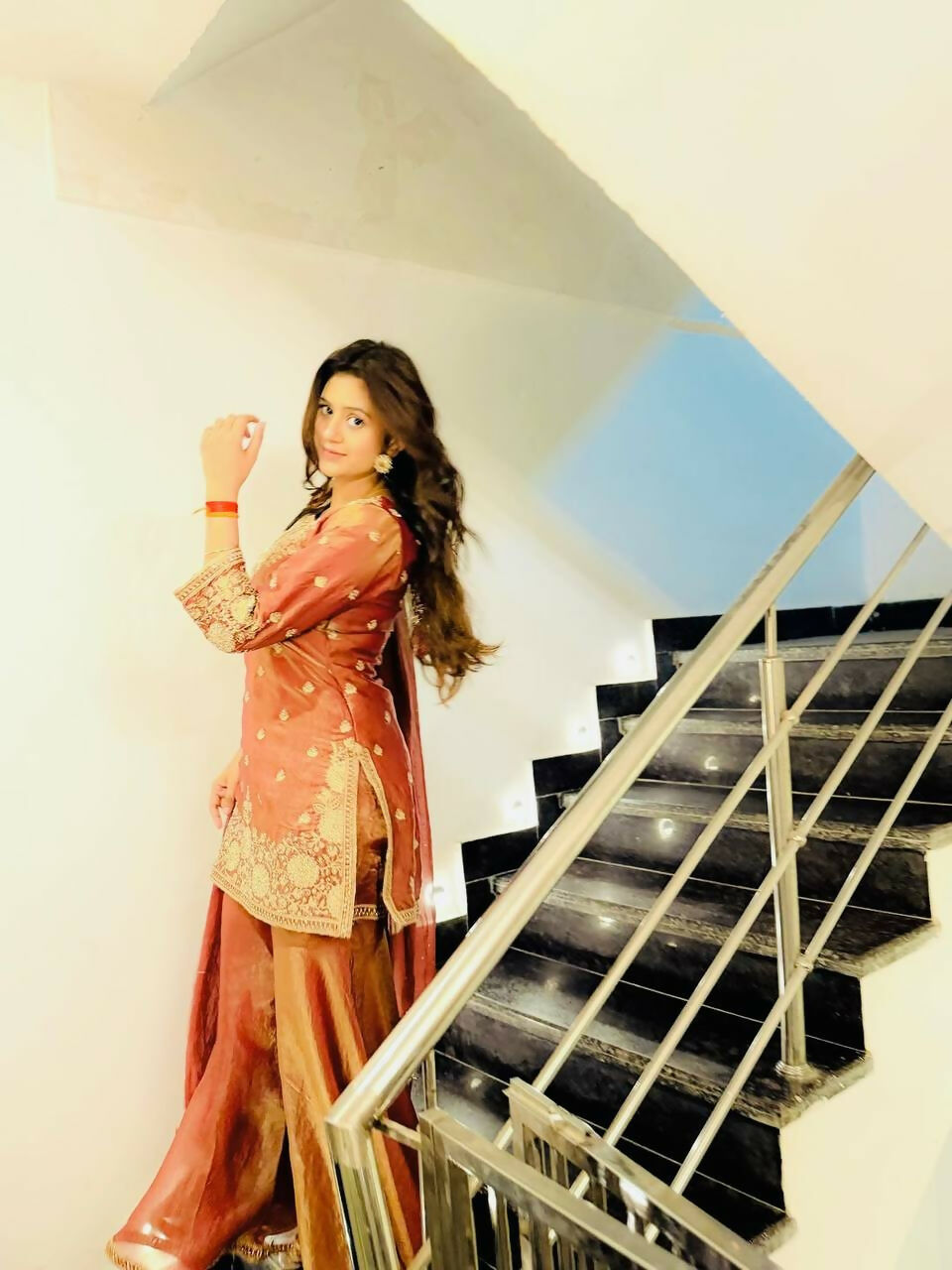 Teeya Creation Goldern Fendy Silk Embroidery Work Designer Wedding Wear Palazzo Suit | Grocsy