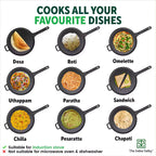 The Indus Valley CASTrong Cast Iron Tawa With Long Handle,Pre-seasoned, Nonstick, 100% Pure, Toxin-free, Induction, 28.5cm, 2.4kg | Grocsy