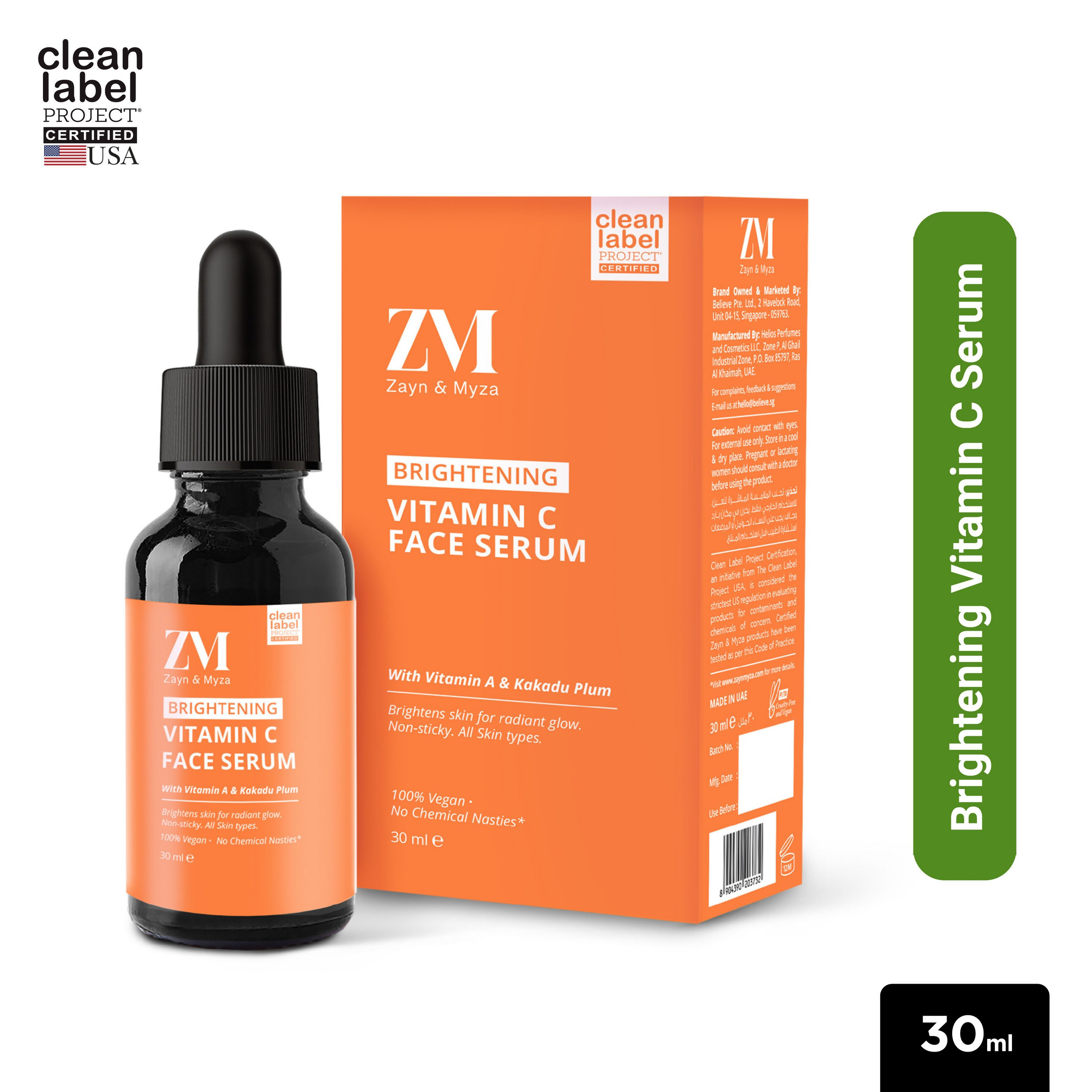 Zayn & Myza Vitamin C Face Serum Brighten Dull Skin For Men & Women | Grocsy